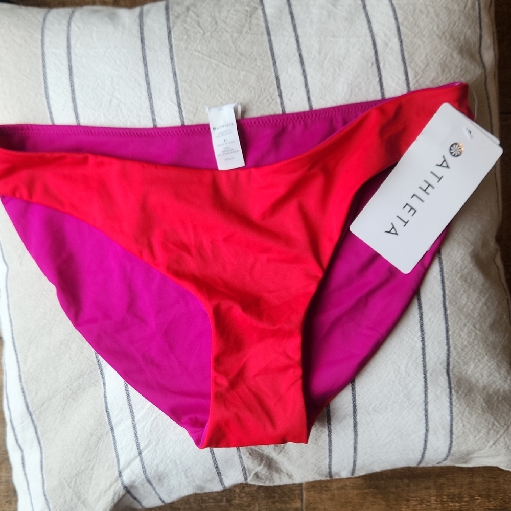 Athleta Fuchsia and Magenta Bikini Bottom NWT